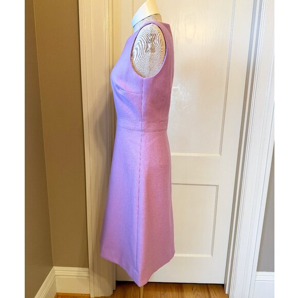 J.Crew Lavender Double Serge Wool Fit & Flare Dress Sleeveless Sz 4 - Picture 3 of 11